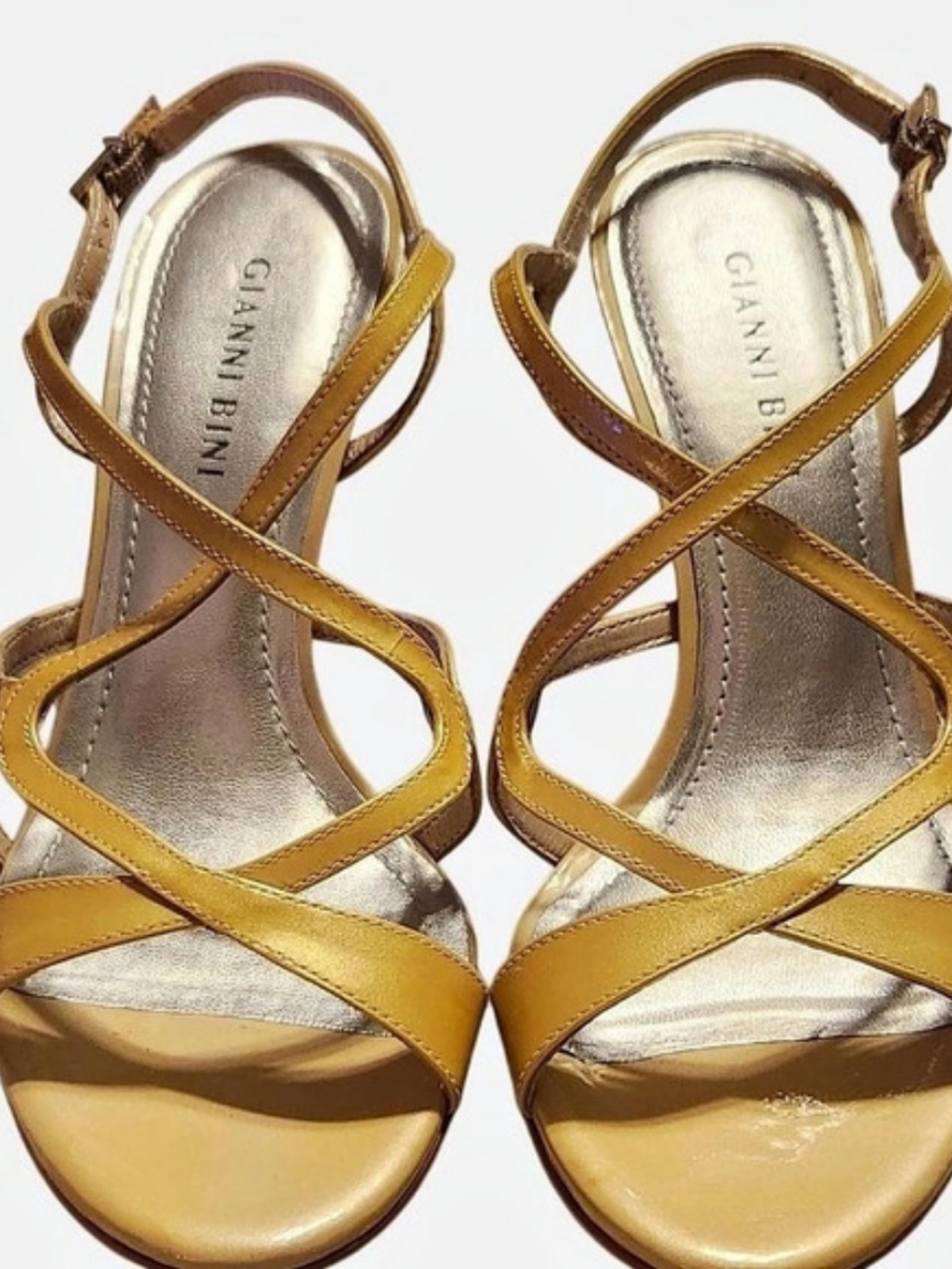 Gianni Bini Strappy Heels in Yellow & Brown US 7.5 M